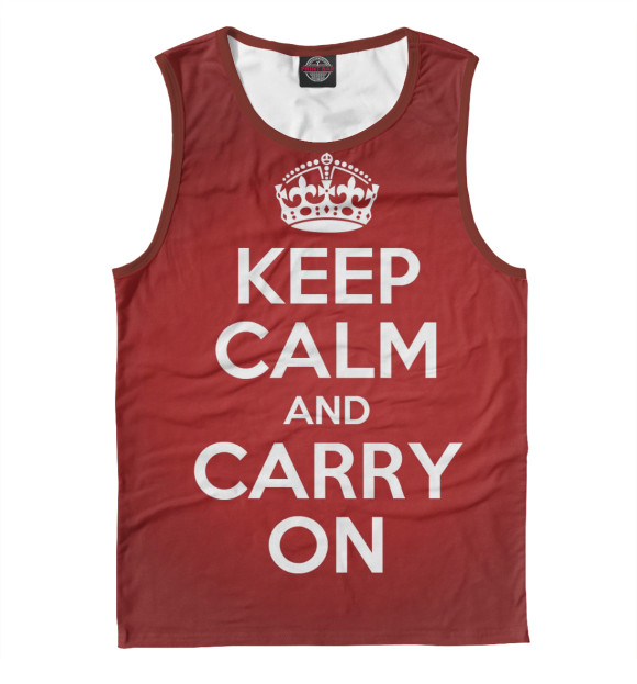 Майка для мальчика с изображением Keep calm and carry on цвета Белый