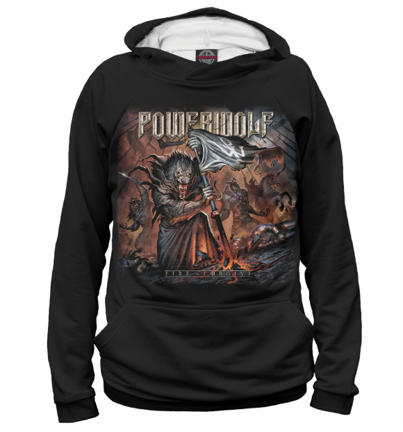Женское худи с изображением Powerwolf цвета Белый