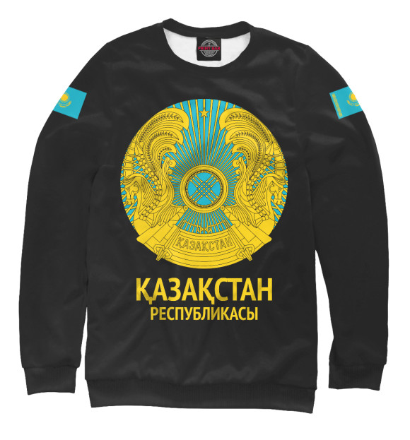 Мужской свитшот с изображением Республика Казахстан цвета Белый