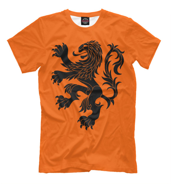 Мужская футболка с изображением Голландия цвета Оранжевый
