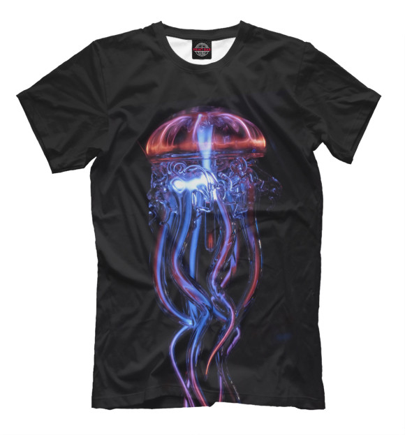 Мужская футболка с изображением Медуза цвета Черный