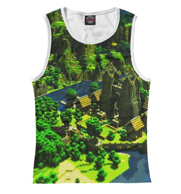 Майка для девочки с изображением Minecraft цвета Белый