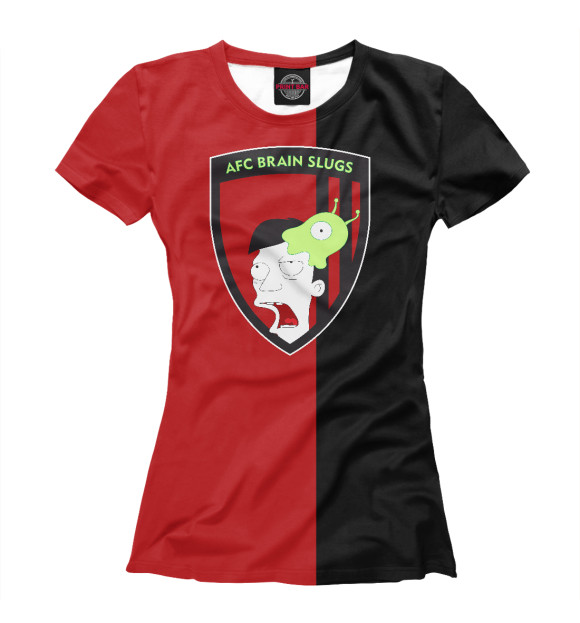 Женская футболка с изображением AFC Brain Slugs цвета Белый
