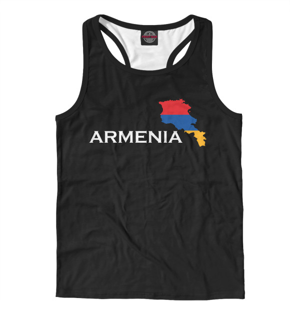 Мужская майка-борцовка с изображением Armenia цвета Белый