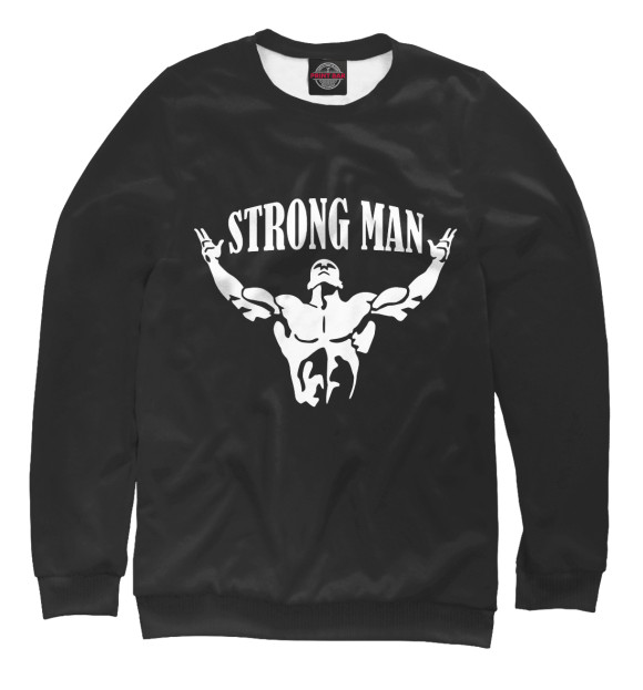 Женский свитшот с изображением Strong man цвета Белый