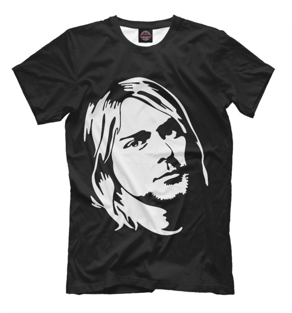 Футболка для мальчиков с изображением Kurt Cobain цвета Черный