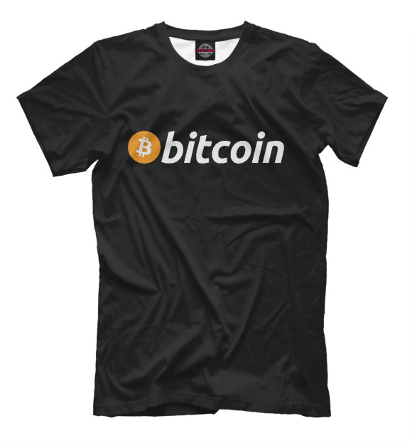 Мужская футболка с изображением Bitcoin цвета Черный