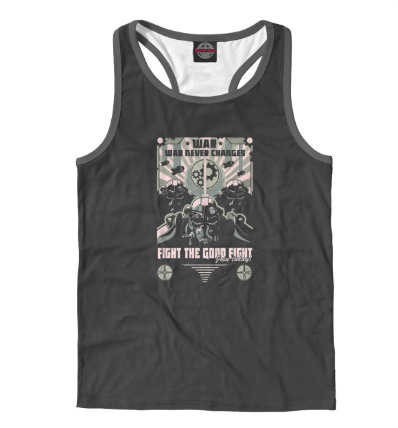 Мужская майка-борцовка с притом Братство стали цвета Белый Мужская майка-борцовка с изображением Братство стали цвета Белый