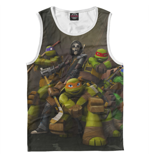 Майка для мальчика с изображением Черепашки и Кейси цвета Белый