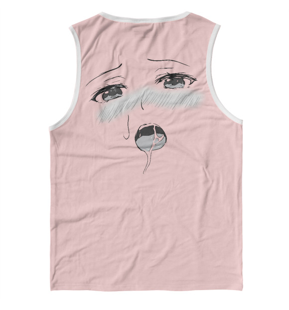 Мужская майка с изображением Ahegao цвета Белый