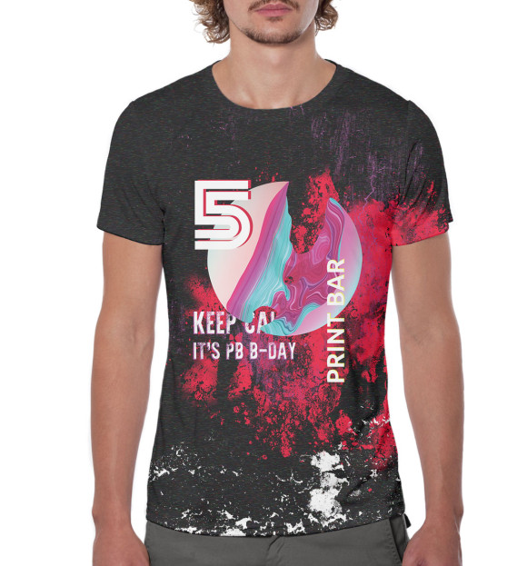 Мужская футболка с изображением Print Bar 5 лет цвета Белый