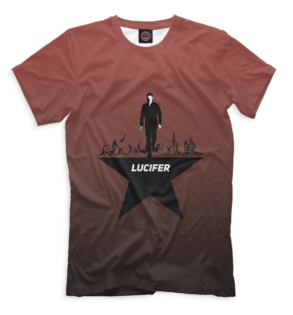 Мужская футболка с изображением Люцифер цвета Светло-коричневый