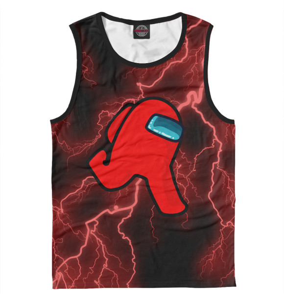 Мужская майка с притом Among Us цвета Белый Мужская майка с изображением Among Us цвета Белый