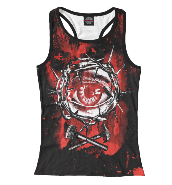 Женская майка-борцовка с изображением Алиса цвета Белый