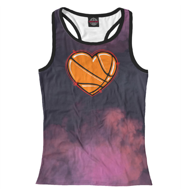 Женская майка-борцовка с изображением Valentines Day Basketball цвета Белый