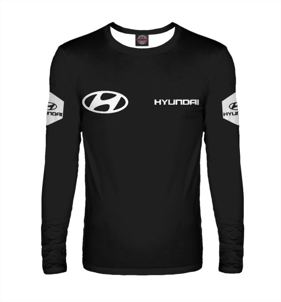 Мужской лонгслив с изображением Hyundai цвета Белый