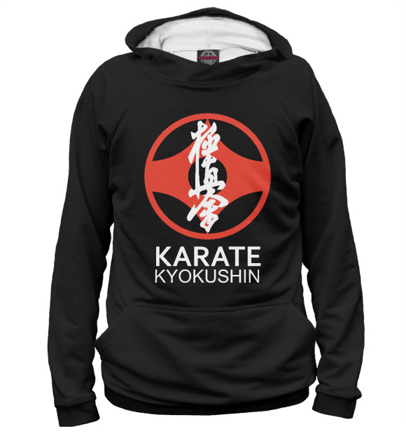 Женское худи с изображением Karate Kyokushin цвета Белый