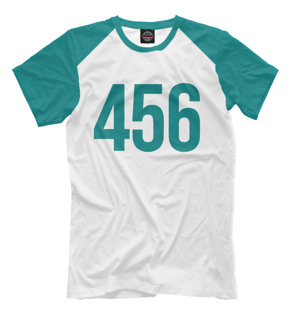 Мужская футболка с изображением Squid game: Сон Ки Хун 456 цвета Белый