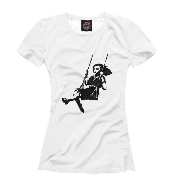 Женская футболка с изображением Banksy цвета Белый