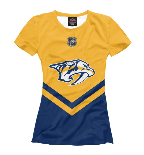 Женская футболка с изображением Nashville Predators цвета Белый