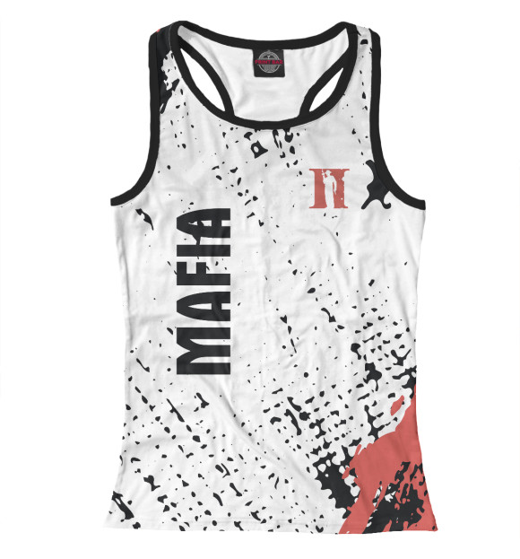 Женская майка-борцовка с изображением Mafia цвета Белый