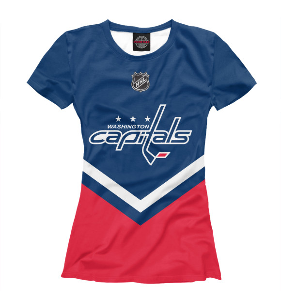 Футболка для девочек с изображением Washington Capitals цвета Белый