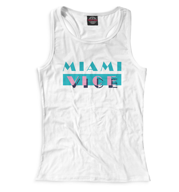 Женская майка-борцовка с изображением Miami Vice цвета Белый