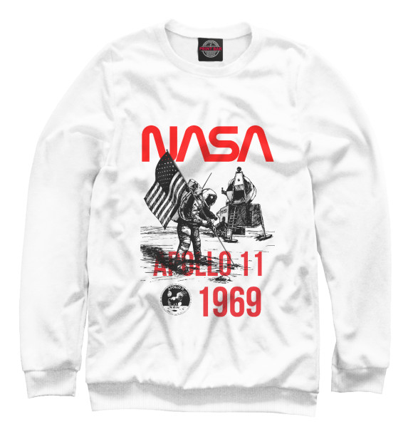 Женский свитшот с изображением Nasa Apollo 11, 1969 цвета Белый