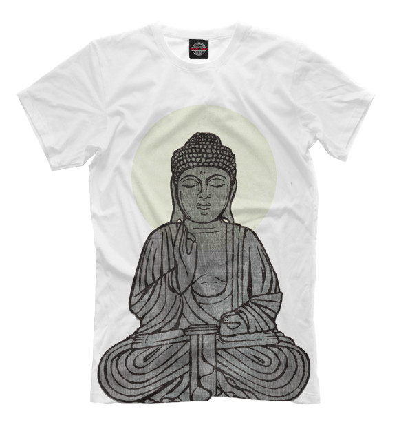 Мужская футболка с изображением Buddha Shakyamuni цвета Молочно-белый
