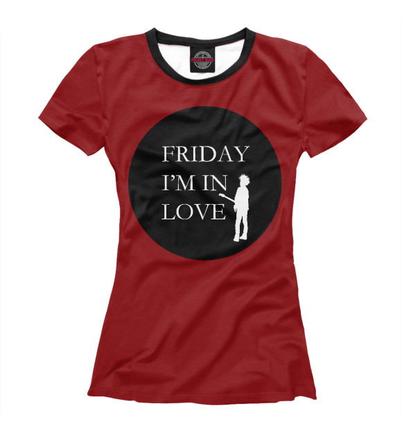 Футболка для девочек с изображением Friday, i am in love! цвета Белый