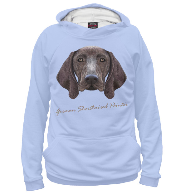 Мужское худи с изображением German shorthaired pointer цвета Белый