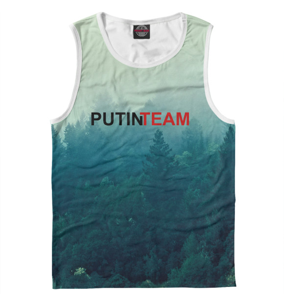 Мужская майка с изображением Putin Team цвета Белый