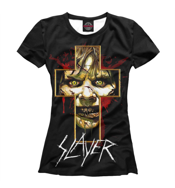 Футболка для девочек с изображением Slayer цвета Белый