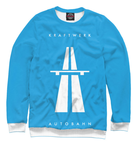 Мужской свитшот с изображением Kraftwerk Autobahn цвета Белый