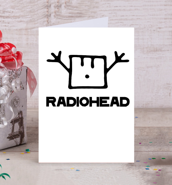 Открытка с изображением Radiohead цвета Белый