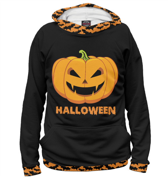Женское худи с изображением Happy Halloween цвета Белый