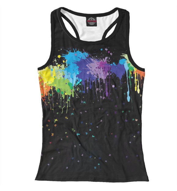 Женская майка-борцовка с изображением Краски цвета Белый