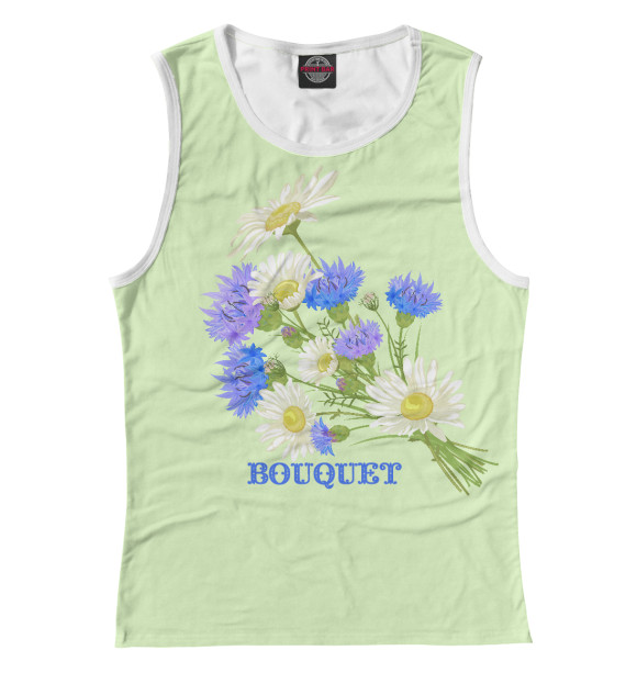 Майка для девочки с изображением Bouquet цвета Белый