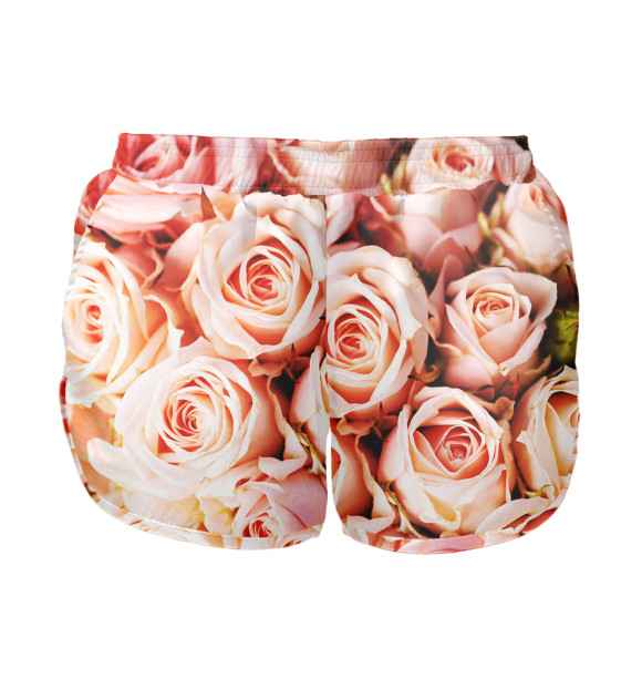 Женские шорты с изображением Розы цвета Белый