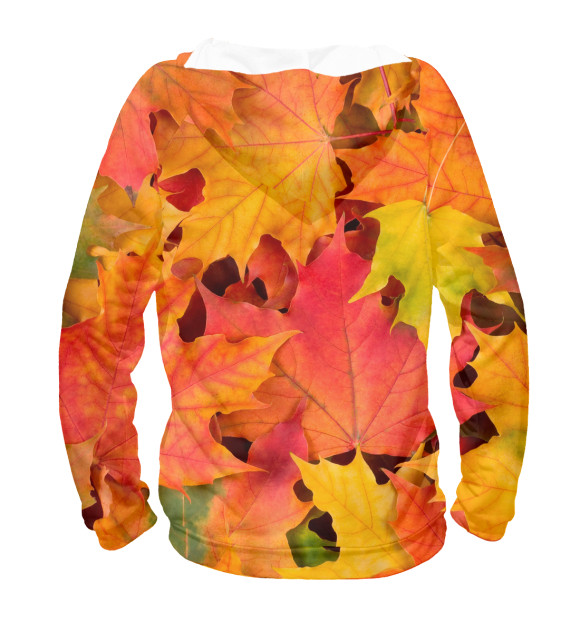 Женское худи с изображением Осенние листья цвета Белый