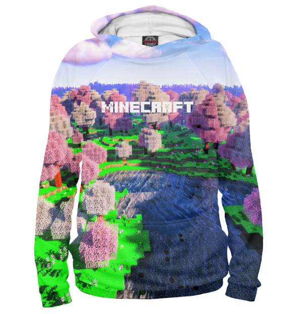 Женское худи с изображением Minecraft цвета Белый