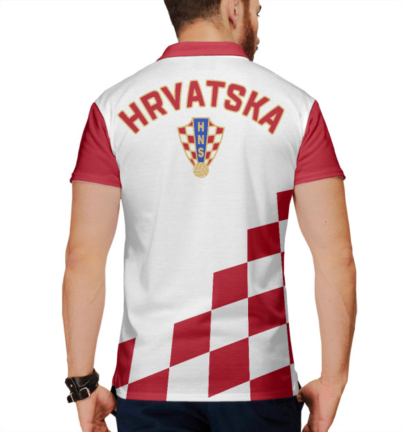 Мужское поло с изображением Хорватия цвета Белый