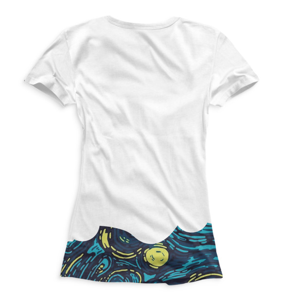 Женская футболка с изображением Ван Гог цвета Белый
