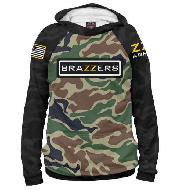 Женское худи с изображением Brazzers Army цвета Белый