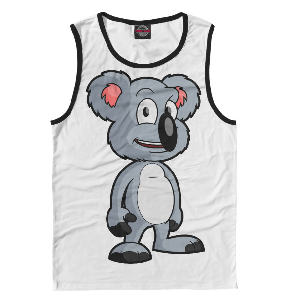 Мужская майка с притом Коала цвета Белый Мужская майка с изображением Коала цвета Белый