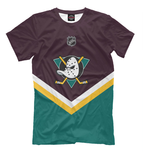 Мужская футболка с изображением Anaheim Ducks цвета Молочно-белый