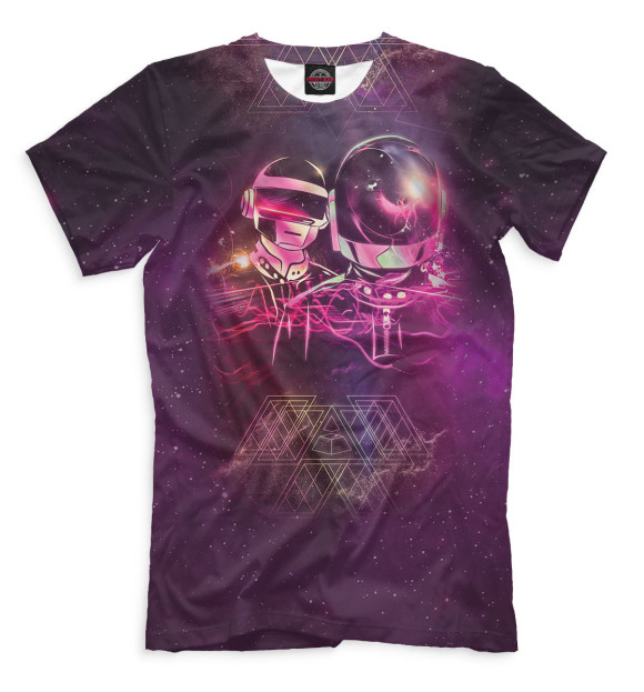 Мужская футболка с изображением Daft Punk цвета Темно-бордовый