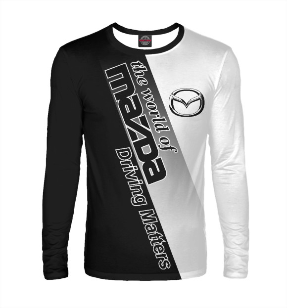 Мужской лонгслив с изображением Mazda цвета Белый