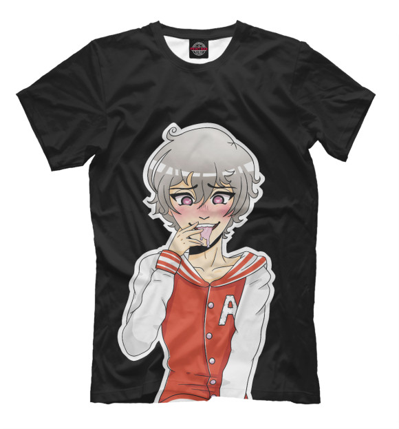 Футболка для мальчиков с изображением Girl ahegao цвета Черный