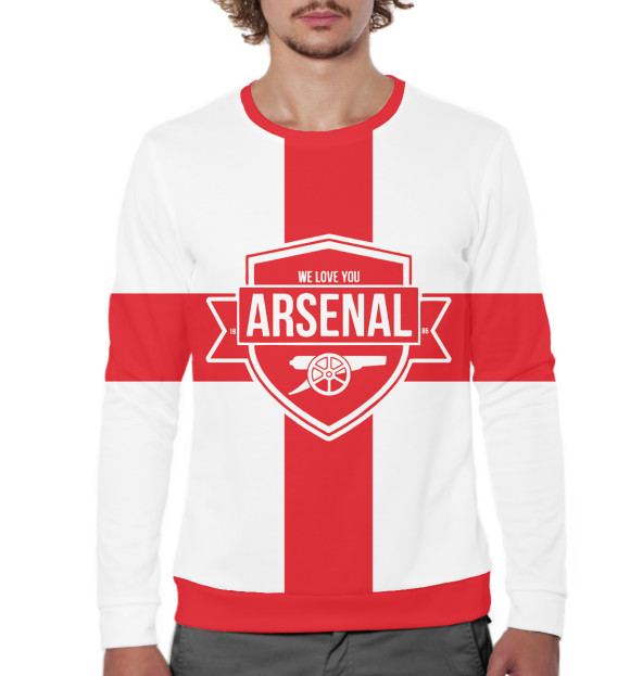 Мужской свитшот с изображением Arsenal цвета Белый